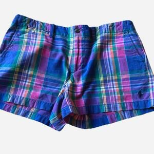 Polo Ralph Lauren Women’s Plaid Shorts Pony Preppy Patch Boho Hippie Clueless 6